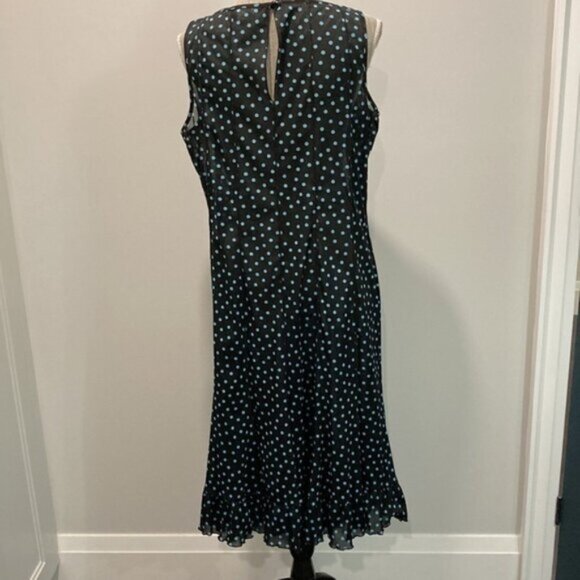 LAURA Black Sheer Polka Dot Sleeveless Dress 14 - Picture 7 of 12